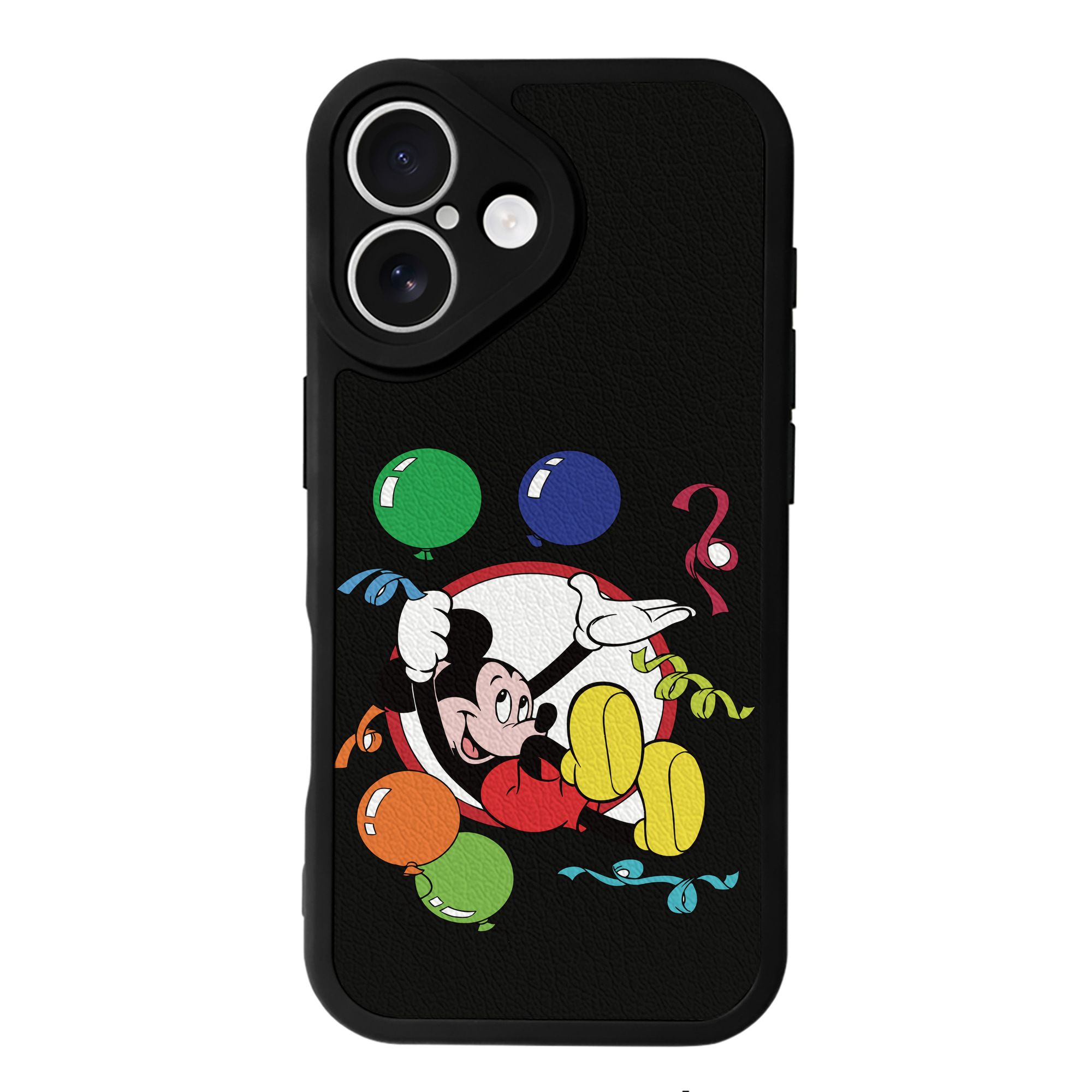 （画像用） ミッキーマウス Mickey Mouse 【iPhone 16シリーズ対応】シリコンスマホケース（レザー調） 材質：シリコン